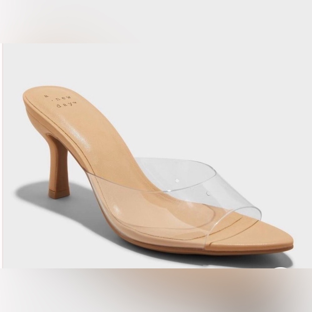 a new day Tan and Clear Heels